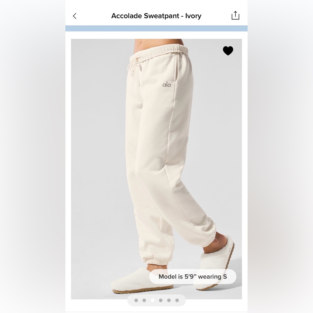 ALO Yoga accolade sweatpants XS brand new